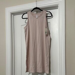 Stars Above Beige and White Striped Tee